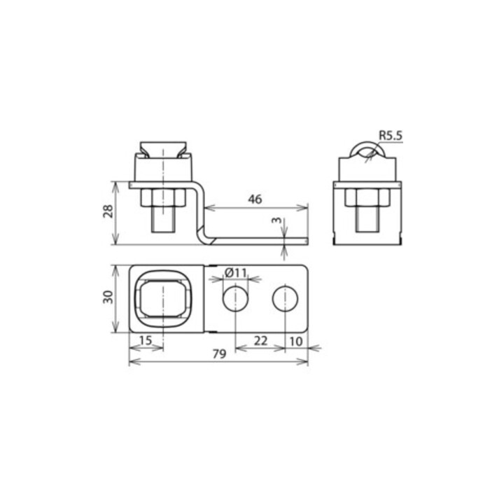 DEHN Embout en Z acier/galvanisé avec 3 trous D11mm ESZF2XB11KSV710STTZN