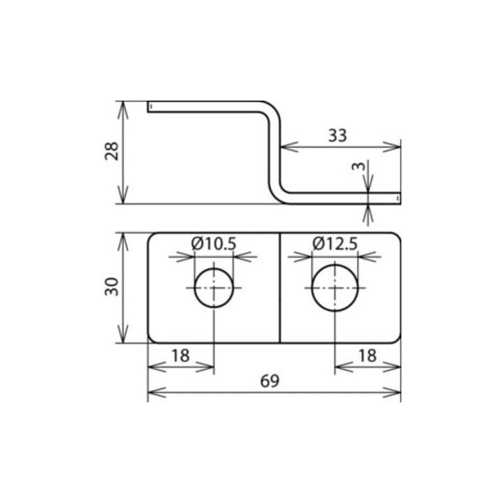 DEHN Embout en Z avec 2 trous ES ZF 2XB18 V2A
