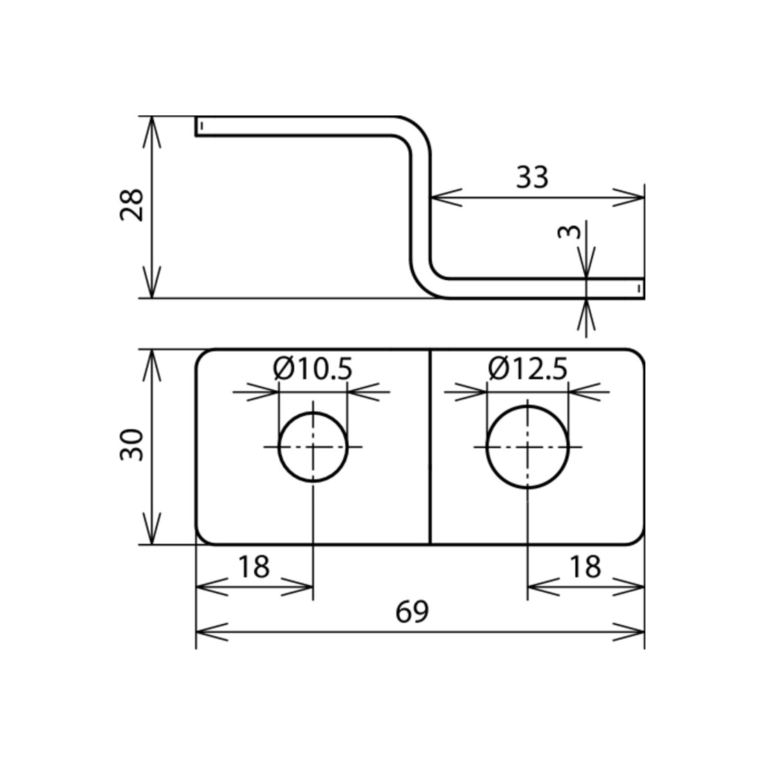 DEHN Embout en Z avec 2 trous ES ZF 2XB18 V2A
