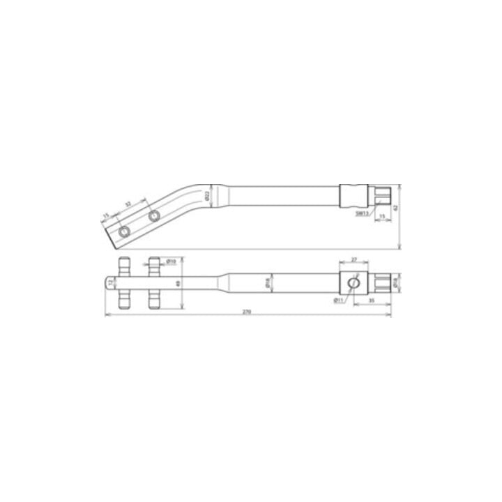 DEHN Équerre de réglage coudée acier/bruni REGK810SW13STBRUE