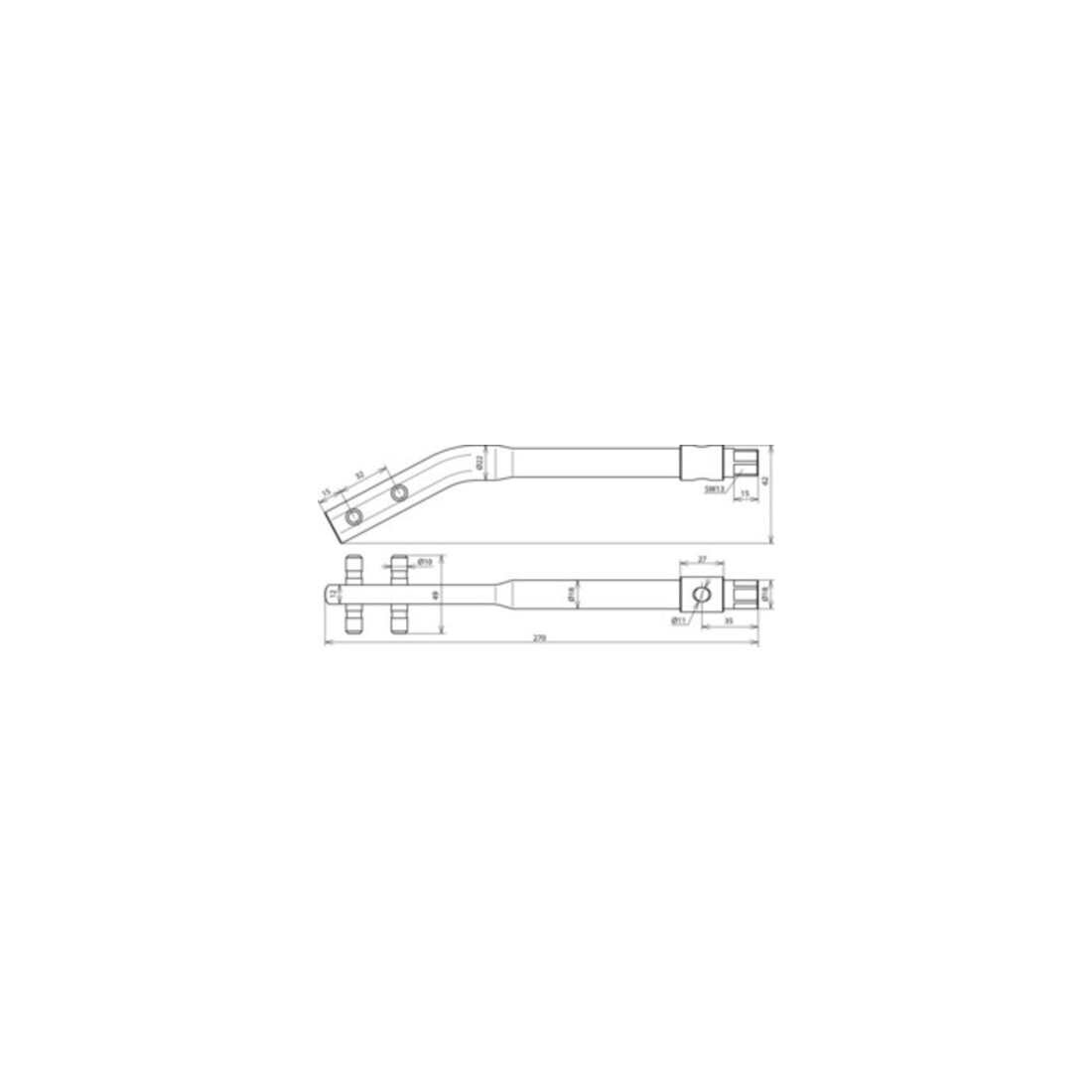 DEHN Équerre de réglage coudée acier/bruni REGK810SW13STBRUE