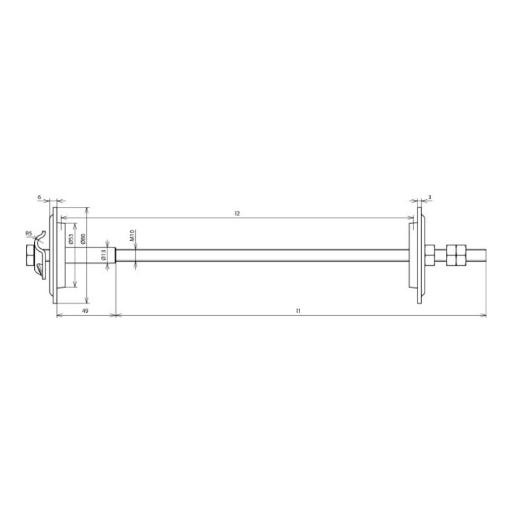 DEHN Erder-/Wanddurchführung 300-500mm M10 Niro EWDMVK810M10#478430