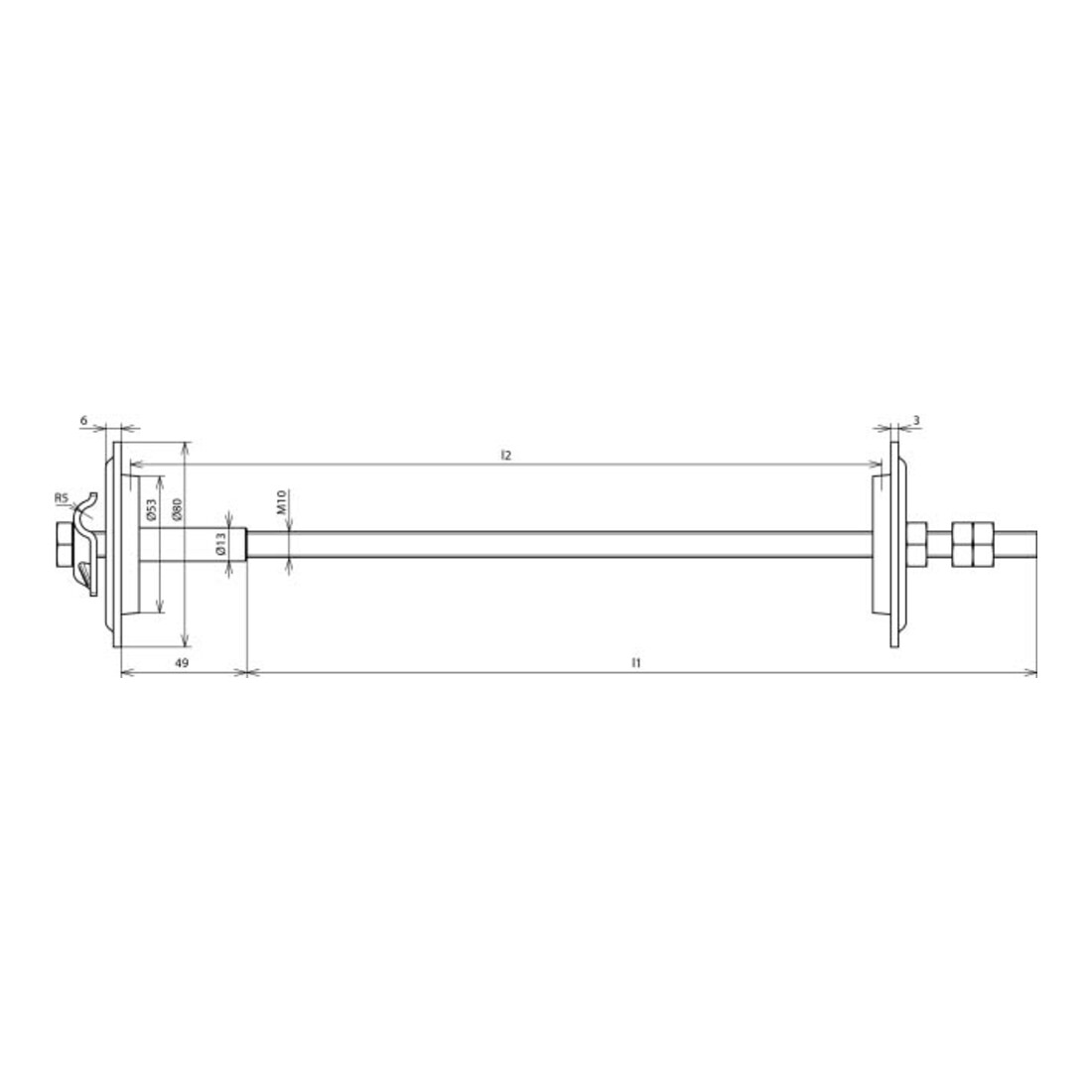 DEHN Erder-/Wanddurchführung 300-500mm M10 Niro EWDMVK810M10#478430