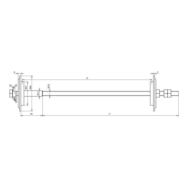 DEHN Erder-/Wanddurchführung 300-500mm M10 Niro EWDMVK810M10#478430