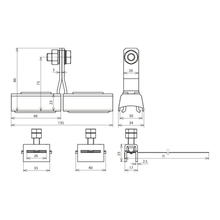 DEHN Ex-Bandrohrschelle D9-300Cu/gal Zn-NIRO EXBRS300