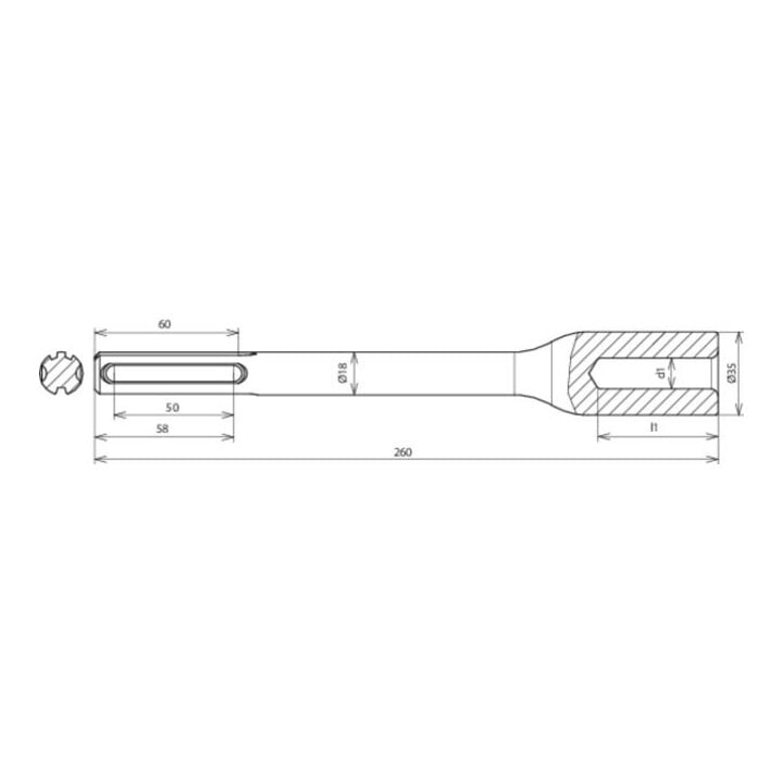 DEHN Hammereinsatz MAX VH STBLANK HE TE 20 SDS#620030