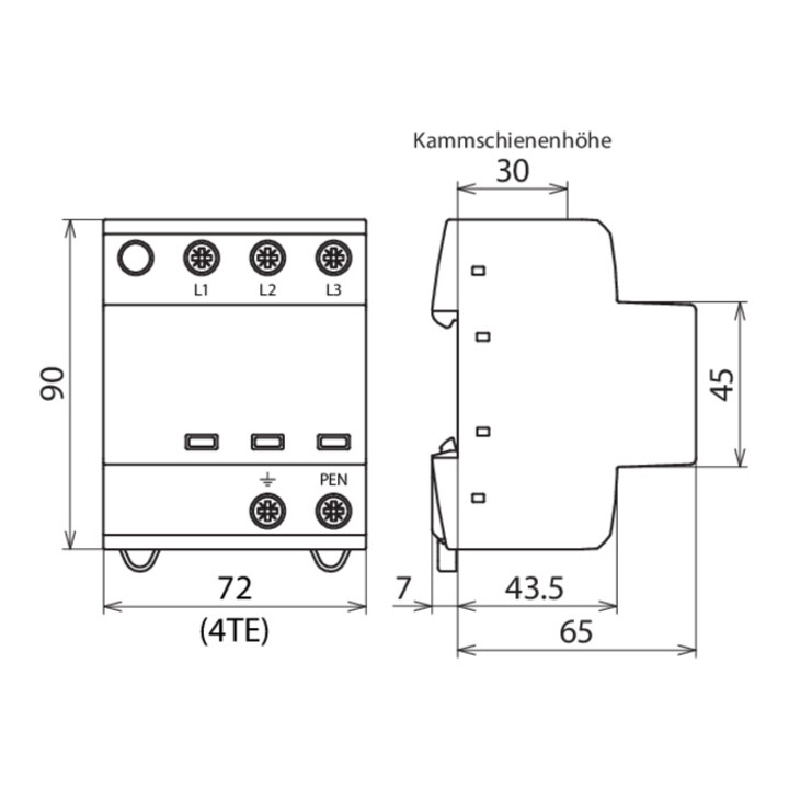 DEHN Kombi-Ableiter TN-C-Systeme DSH TNC 255