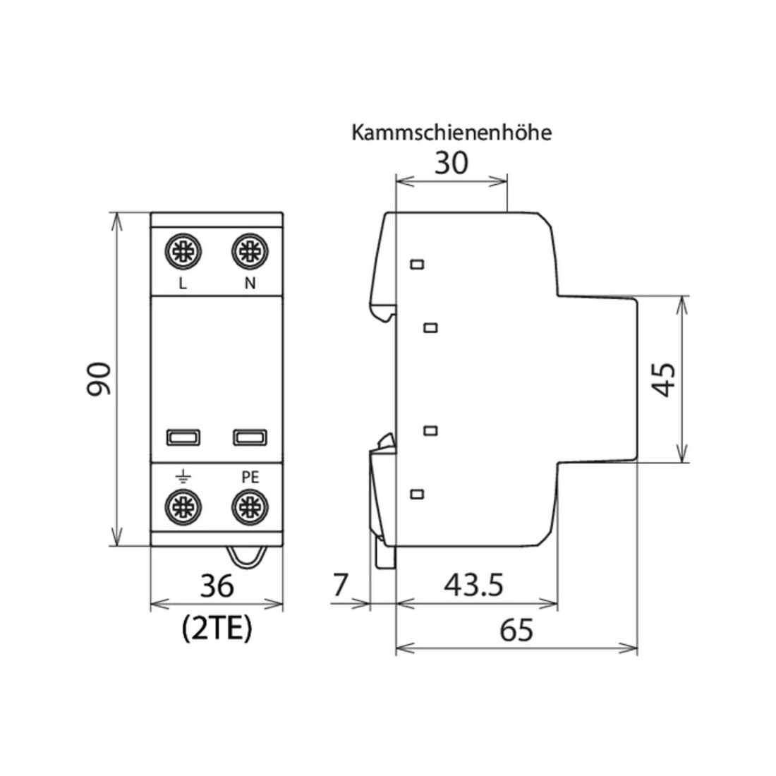 DEHN Kombi-Ableiter TT/TN-Systeme DSH TT 2P 255