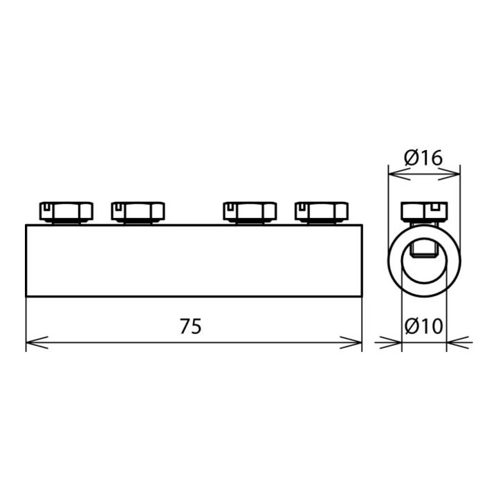DEHN Manchon de connexion en aluminium pour Rd 8 mm VM 8 SKM6X8