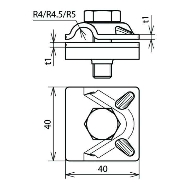 DEHN MV-Klemme NIRO f. Rd 8-10mm MVK 8.10 SKM10X30V2A