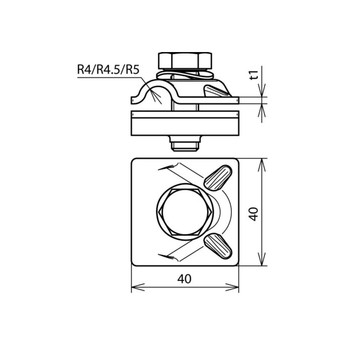 DEHN MV-Klemme NIRO pour Rd 8-10mm MVK810SKM10X30FSCV2A