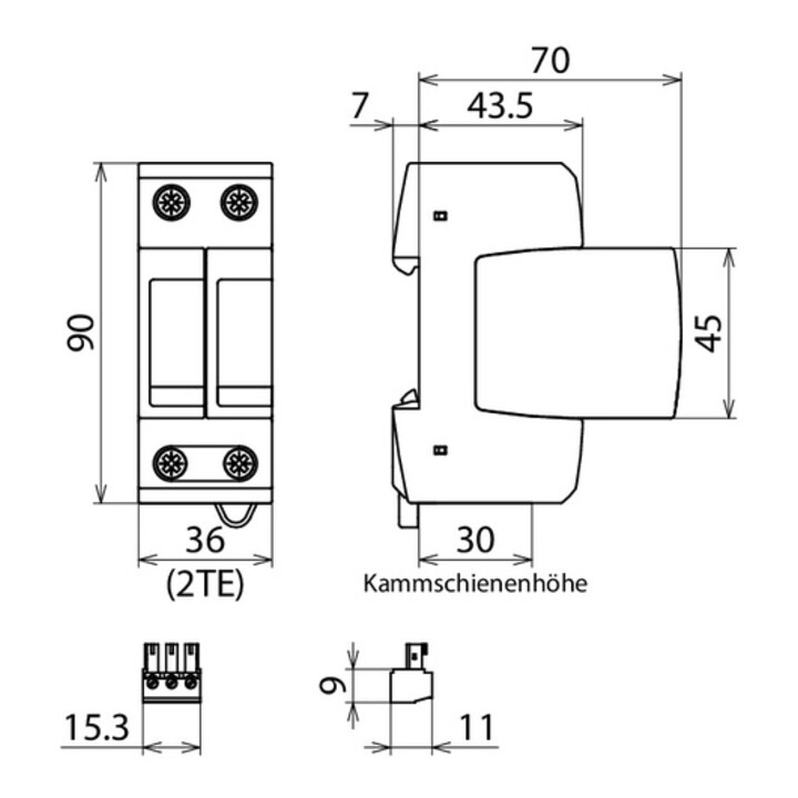 DEHN Parafoudre 2 pôles Uc 275V DG M TN ACI 275 FM