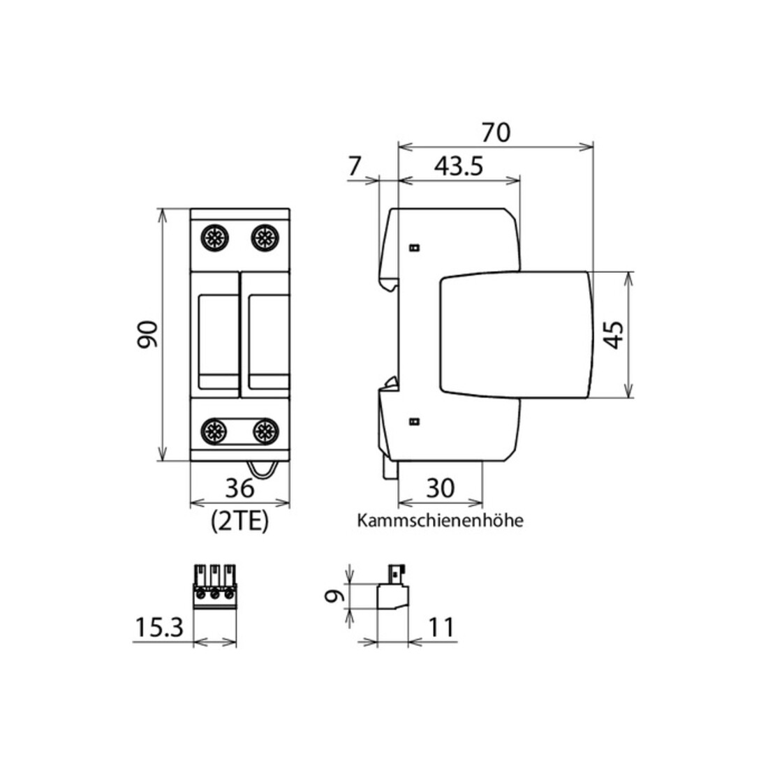 DEHN Parafoudre 2 pôles Uc 275V DG M TN ACI 275 FM