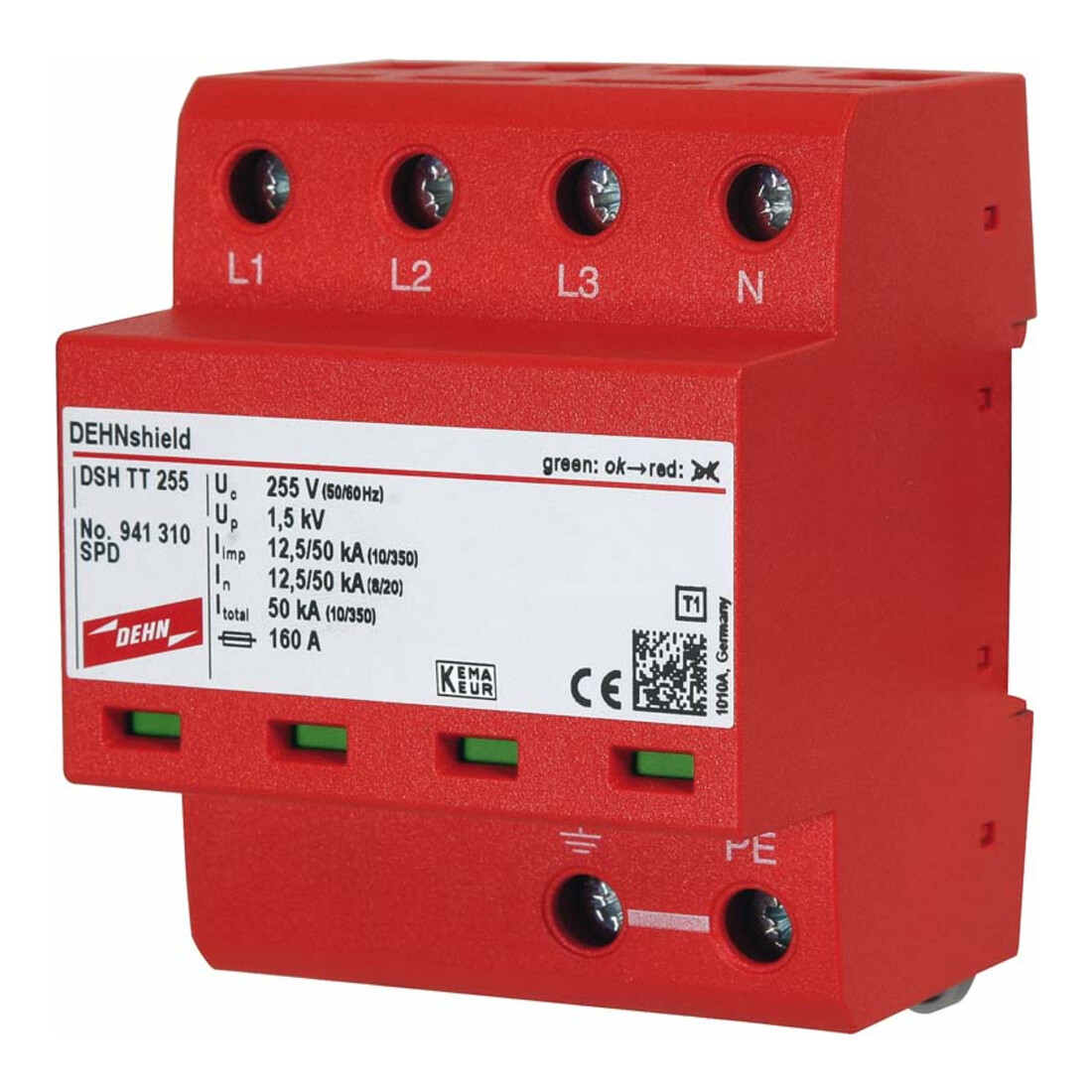 DEHN Parafoudre combiné pour systèmes TT et TN DSH TT 255