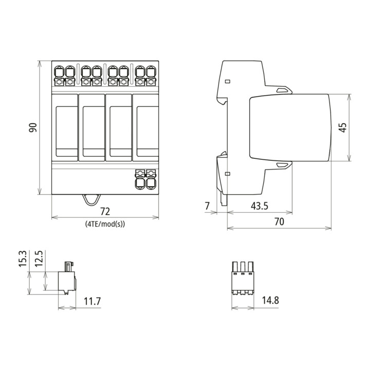 DEHN Parafoudre Type 2 DEHNguard MP 4poles ACI 275 FM