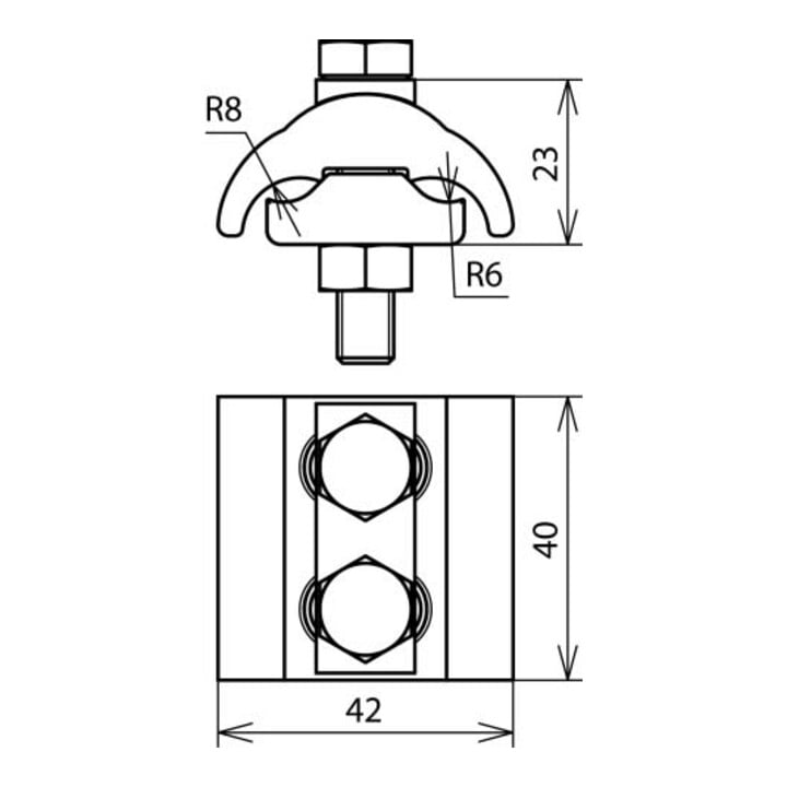 DEHN Parallelverbinder Cu f. Rd5-12,5/16-95 PV 5.12.5 SKM8X45