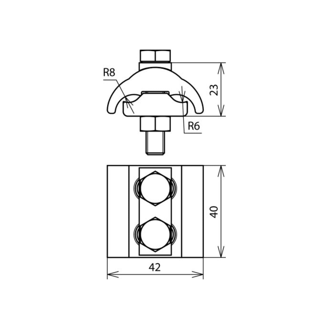 DEHN Parallelverbinder Cu f. Rd5-12,5/16-95 PV 5.12.5 SKM8X45