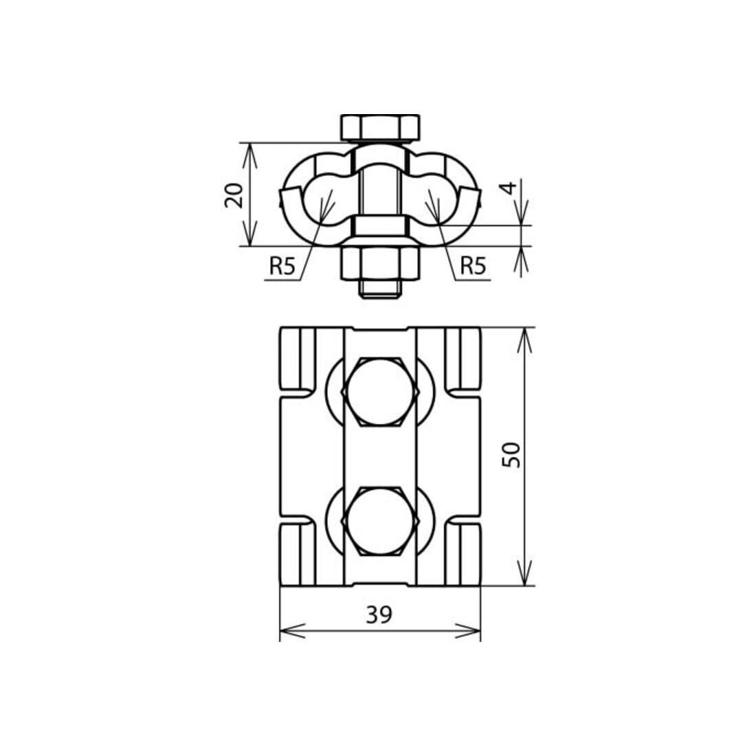 DEHN Parallelverbinder St/tZn f. Rd 4-10mm PV 4.10 SKM8X30STTZN