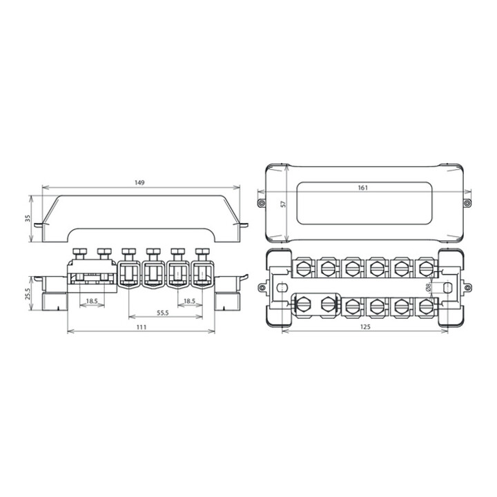 DEHN Potentialausgleichschiene K12 10x2,5-95/Rd10 PAS 11AK