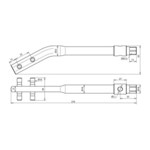 DEHN Richteisen gekröpft St/brüniert REGK810SW13STBRUE