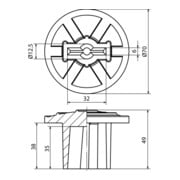 DEHN Schutzkappe PVC Rd 10mm/Fl 30x3, 5mm SKRD10FL30X35GRGEPVC-5