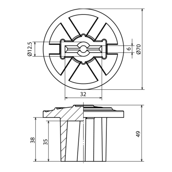 DEHN Schutzkappe PVC Rd 10mm/Fl 30x3, 5mm SKRD10FL30X35GRGEPVC
