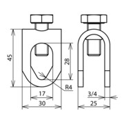DEHN Serre-câble NIRO pour Rd 8-10/Rd 16mm FSK81016SKM10X25V2A-4
