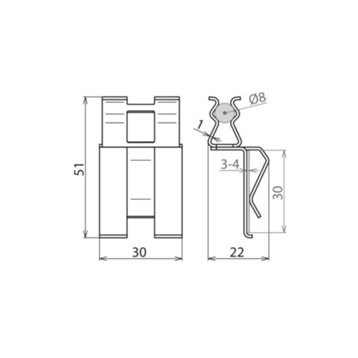 DEHN Serre-joint DEHNclip DC BK 8 FL30 acier nu