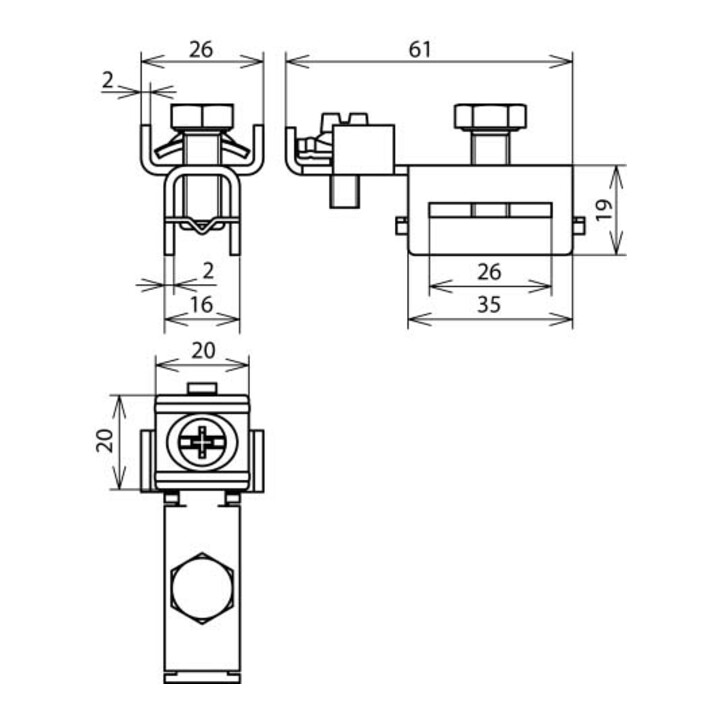 DEHN Spannkopf f. 25x0,3mm NIRO SPK25BRSAQ425V2A
