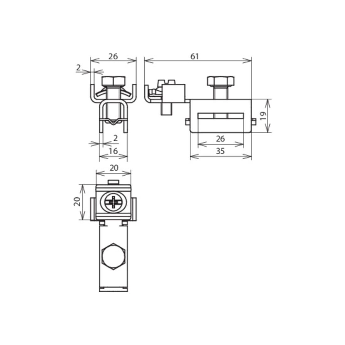 DEHN Spannkopf f. 25x0,3mm NIRO SPK25BRSAQ425V2A
