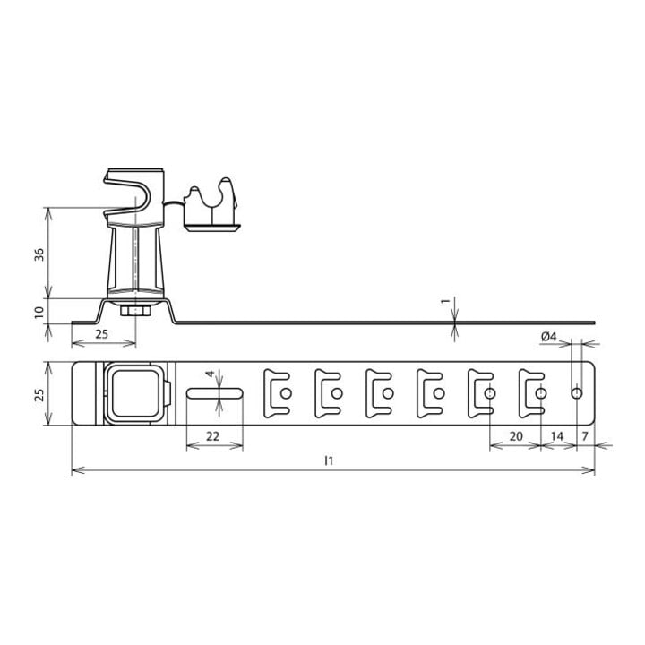 DEHN Support de câble de toiture UNIsnap NIRO/K-brun DLHUS8H36L335BRV2A