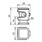 DEHN Support de câble gris H 16 mm pour Rd 8 mm avec M6 LH DS 8 H16 IGM6 GR-4