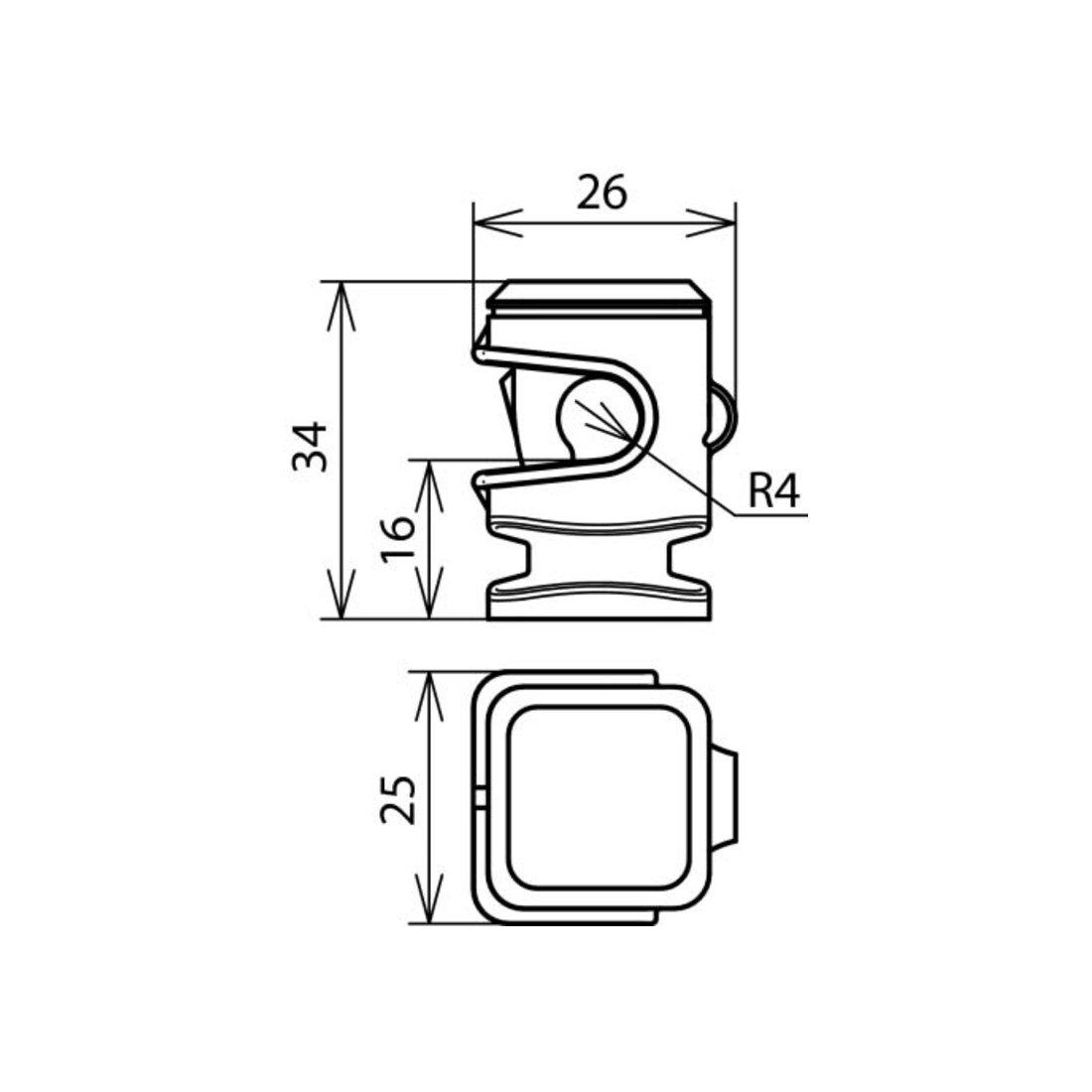 DEHN Support de câble gris H 16 mm pour Rd 8 mm avec M6 LH DS 8 H16 IGM6 GR