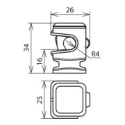 DEHN Support de câble gris H 16 mm pour Rd 8 mm avec M6 LH DS 8 H16 IGM6 GR-5