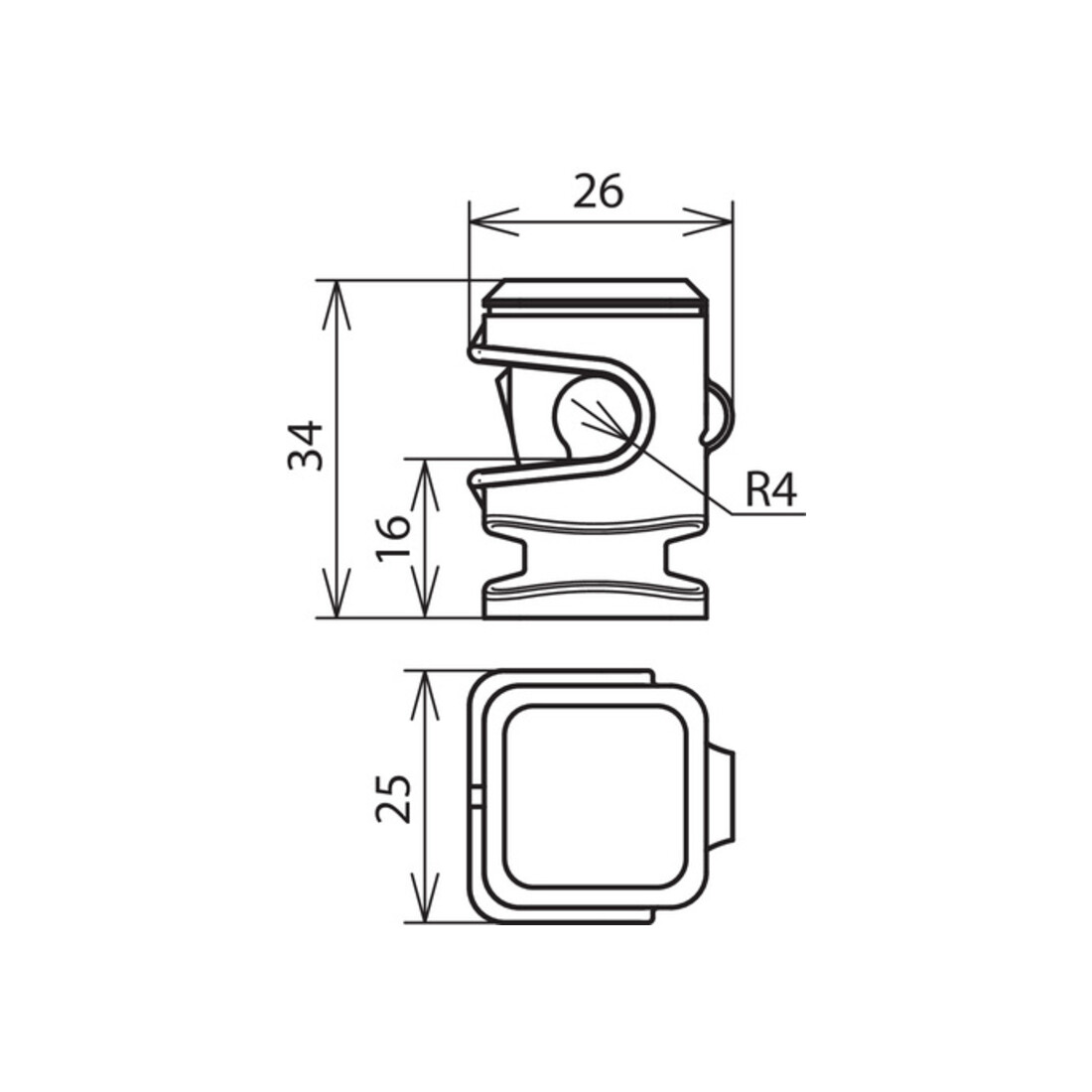 DEHN Support de câble gris H 16 mm pour Rd 8 mm avec M6 LH DS 8 H16 IGM6 GR