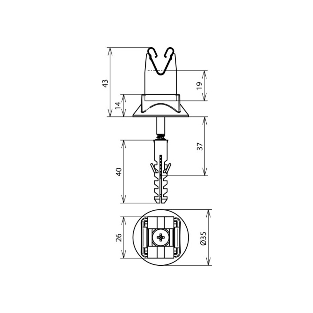 DEHN Support de câble NIRO pour Rd 8 mm H 20 mm LHDG8H20HS5X#207109