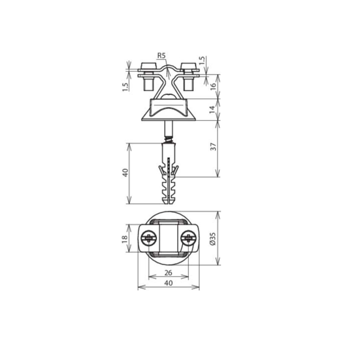DEHN Support de câble NIRO pour rond 8-10 mm LHZS810FL20KS#274160