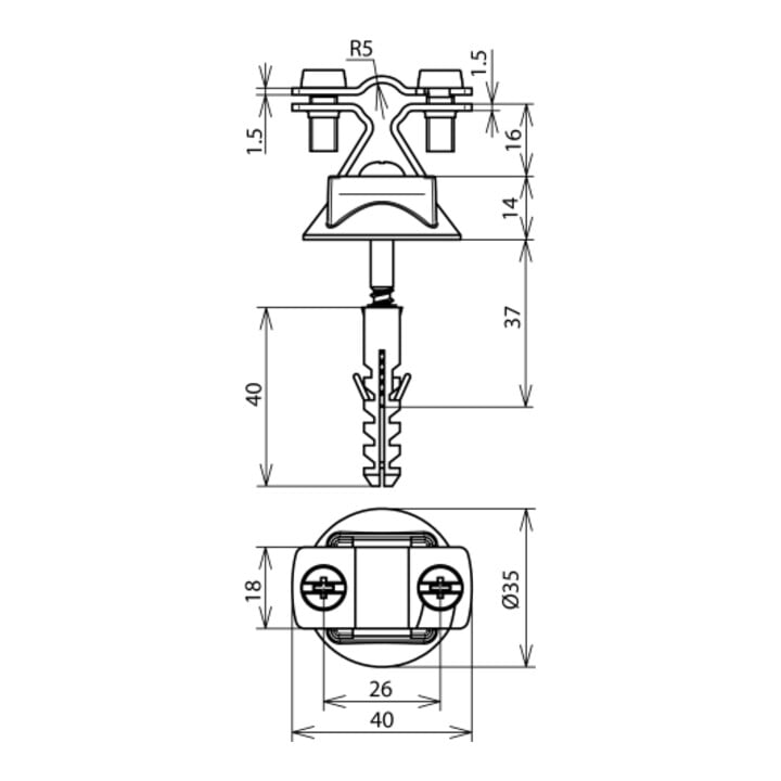 DEHN Support de câble NIRO pour rond 8-10 mm LHZS810FL20KS#274160