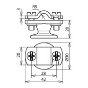 DEHN Support de câble pour Rd 7-10 mm, acier/galvanisé LHZS7.10IGM8STTZNZG-5