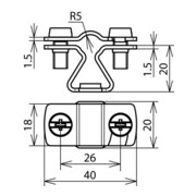 DEHN Support de câble pour Rd 8-10 mm NIRO M8 LH ZS 8.10 FL20M8V2A-4