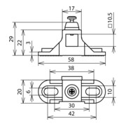 DEHN Support de rail K-gris SB PAS RK-5