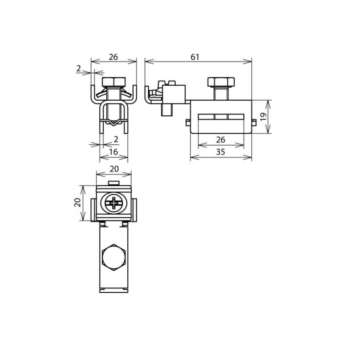DEHN Tête de tension pour 25x0,3mm NIRO SPK25BRSAQ425V2A