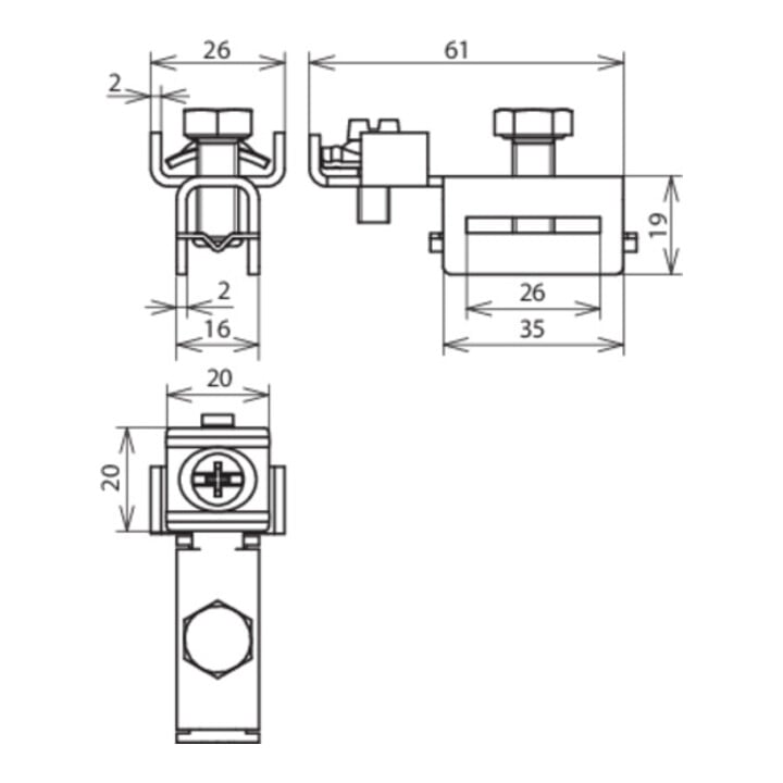 DEHN Tête de tension pour 25x0,3mm NIRO SPK25BRSAQ425V2A