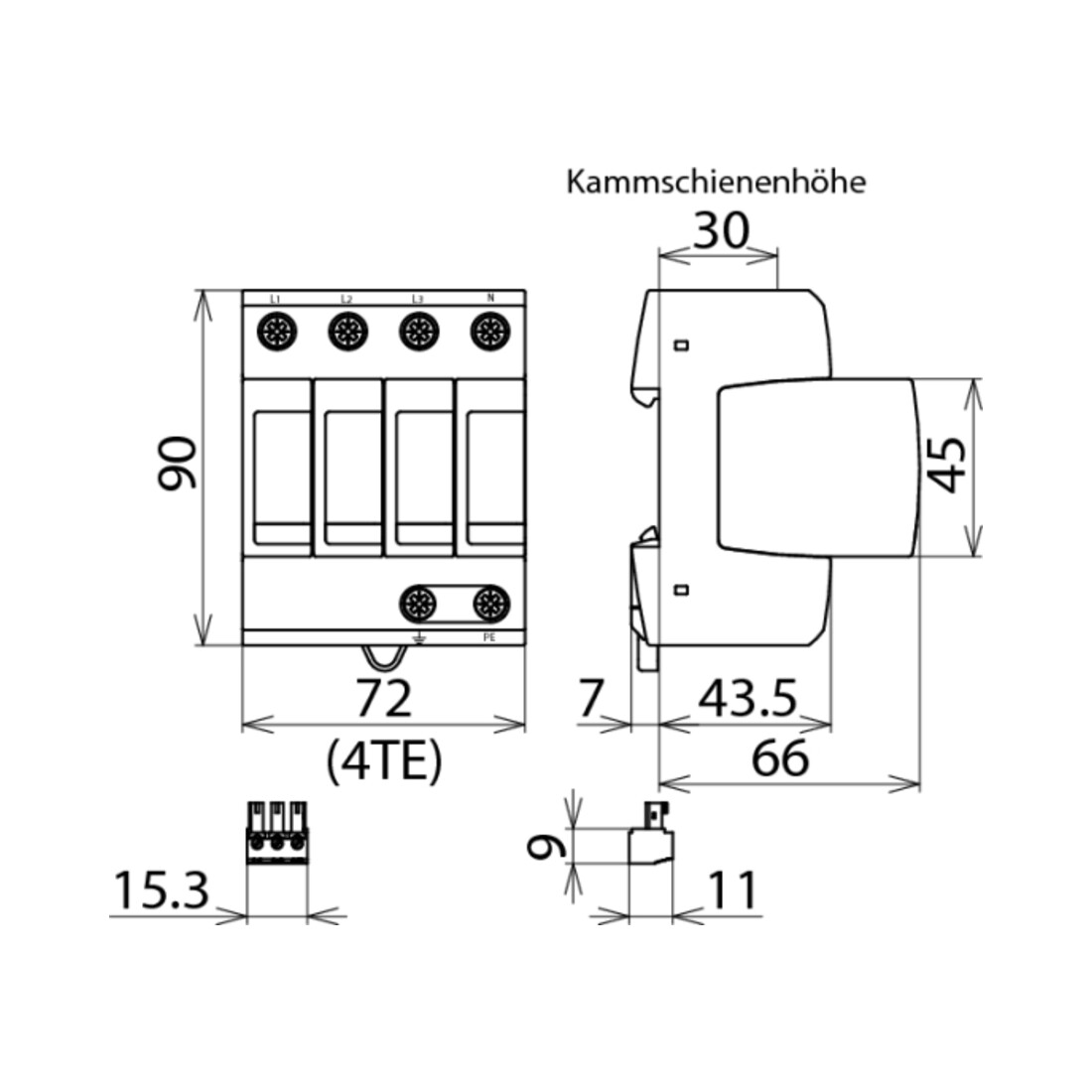DEHN ÜS-Ableiter DEHNguard 230/400V,IP20,Typ2 DG M TNS 275 FM