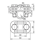 DEHN UNI-Connecteur de séparation St/tZn avec plaque pour Rd16/7-10 459 000-5