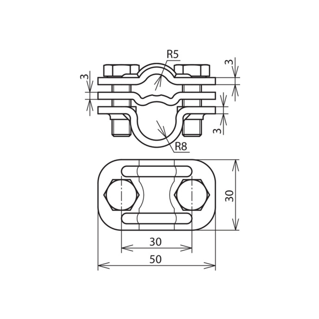 DEHN UNI-Connecteur de séparation St/tZn avec plaque pour Rd16/7-10 459 000