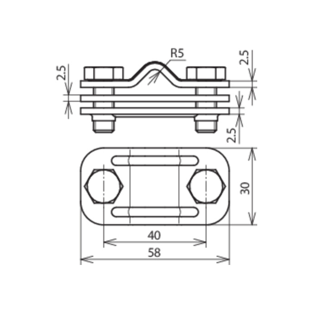 DEHN UNI-Trennklemme NIRO m.Pla. f.Rd8-10/Fl30 UTK 8.10 FL30 ZP V2A