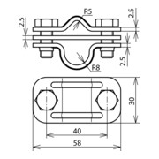 DEHN UNI-Trennklemme NIRO m.Platte f.Rd8-10/16 UTK 8.10 16 ZP V2A-5