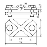 DEHN Verbindungs-/Trennklemme St/tZn f. Rd7-10 VTK710FL3040STTZN-3