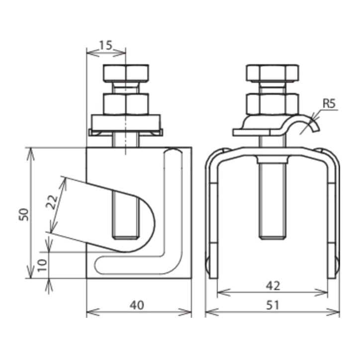 DEHN Verbindungsklemme f.Rd 6-22/Fl 40mm VK622FL40KB610BSBSTB